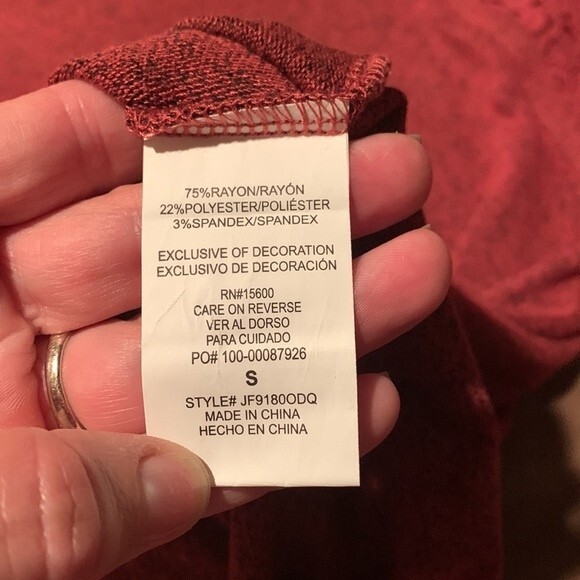 Mason & Belle Twist Front Long Sleeve Top Soft Mauve Speckled Size Small NWT - Picture 8 of 11